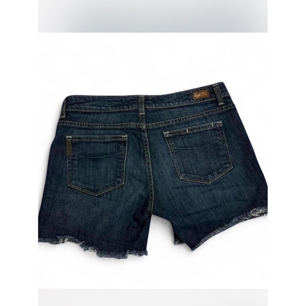 ♾️Paige Jimmy Jimmy Denim Shorts Dark Wash Frayed Raw Hem Cutoffs ♾️ - Picture 2 of 4